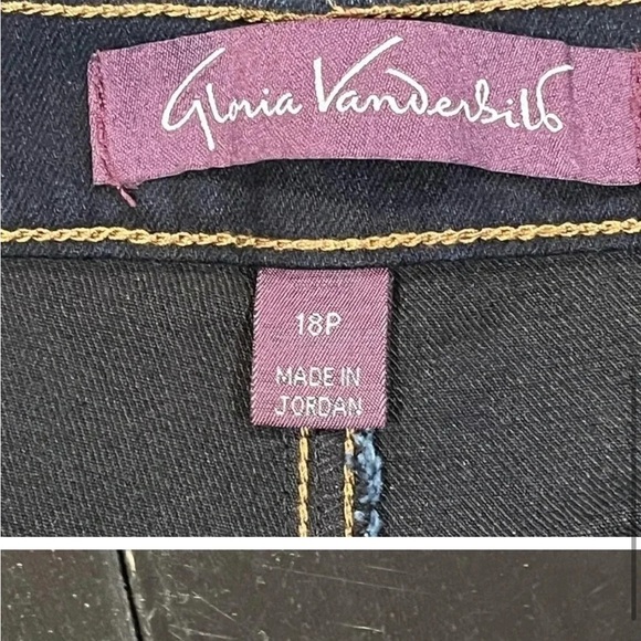 NWOT Gloria Vanderbilt Amanda Dark Wash Straight Leg High Rise Womens Jeans 18 - Picture 5 of 11